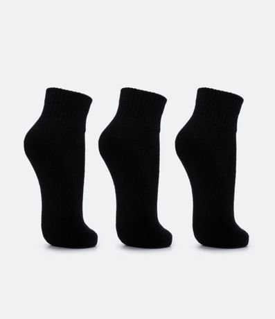 Kit 03 Pares de Medias Caña Corta Deportiva con Suela Toalla 3