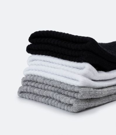 Kit 03 Pares Medias Caña Larga Deportiva con Suela Toalla 4