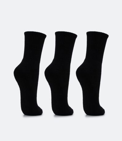 Kit 03 Pares Medias Caña Larga Deportiva con Suela Toalla 3