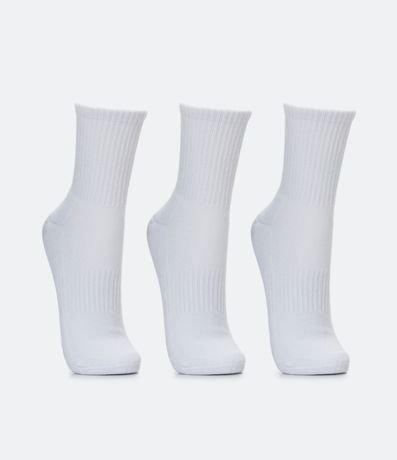 Kit 03 Pares Medias Caña Larga Deportiva con Suela Toalla 2