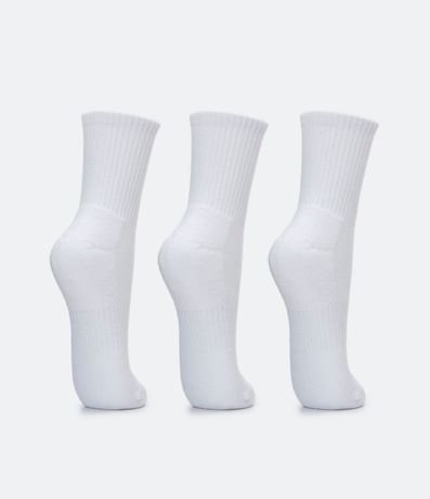 Kit 03 Pares Medias Caña Larga Deportiva con Suela Toalla 3