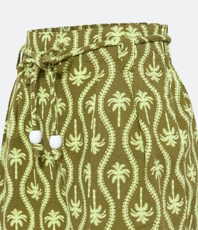 Short Clochard Cintura Média en Viscolino con Estampa de Cocoteros 6