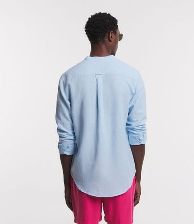 Camisa Manga Larga en Lino con Cuello Mao 3