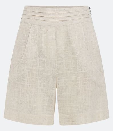 Short Recto en Viscolino con Detalle em la Cintura y Bolsillos 5