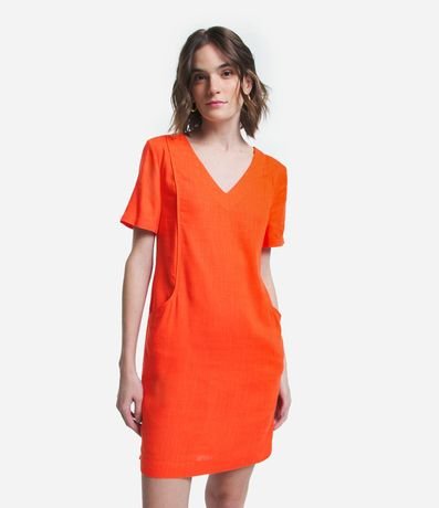 Vestido en Viscolino con Detalle Diferenciado 2