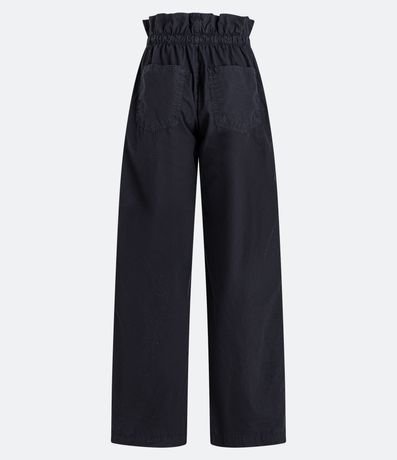 Pantalón Wide Leg en Sarga con Cintura Fruncida con Tirador 2