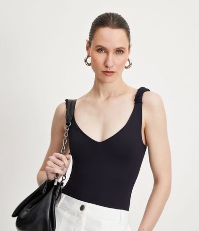 Body de Bretel en Media Malla con Escote V