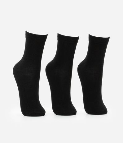 Kit 03 Medias Caño Mediano en Algodón sin Costura y con Textura Acanalada 2