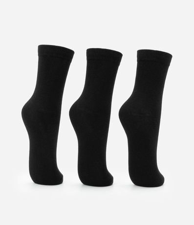 Kit 03 Medias Caño Mediano en Algodón sin Costura y con Textura Acanalada 3