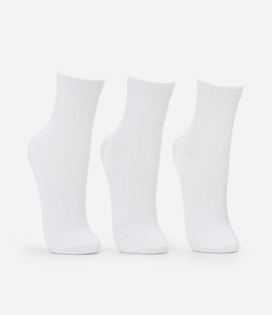 Kit 03 Medias Caño Mediano en Algodón sin Costura y con Textura Acanalada 2