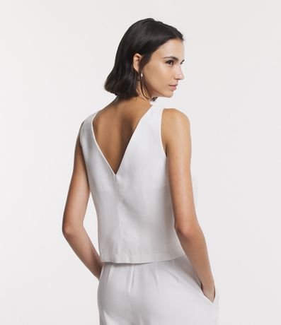 Blusa sin Manga en Liocel con Escote V y Pence na sisa 3