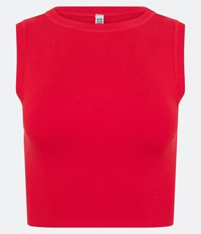 Blusa Musculosa Cropped en Viscosa Acanalada 5