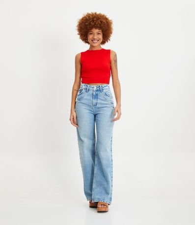 Blusa Musculosa Cropped en Viscosa Acanalada 2