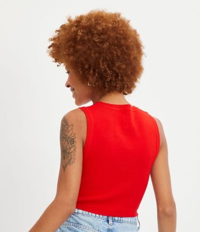 Blusa Musculosa Cropped en Viscosa Acanalada 3