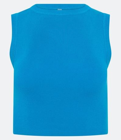 Blusa Musculosa Cropped en Viscosa Acanalada 6