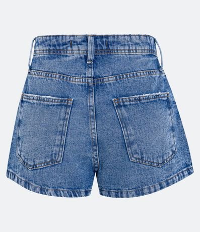 Short Pollera en Jeans Tiro Alto con Bolsillos Deshilachados 6