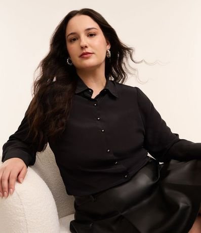 Camisa Básica en Crepé con Botones Curve & Plus Size