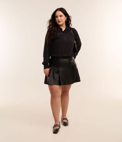 Camisa Básica en Crepé con Botones Curve & Plus Size 3