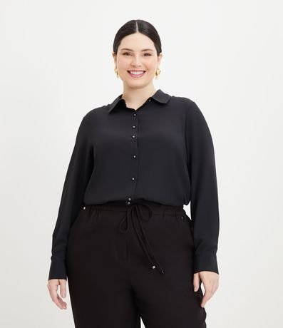 Camisa Básica en Crepé con Botones Curve & Plus Size 1