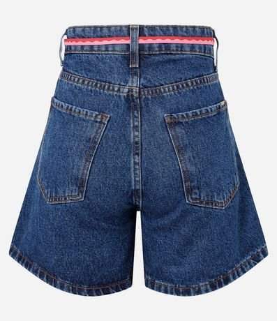 Short Mom Jeans Cintura Alta con Cordón 6