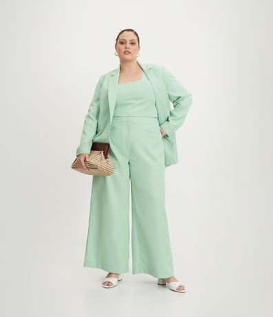 Pantalón Pantalona Sastrería con Cintura Elástica Curve & Plus Size