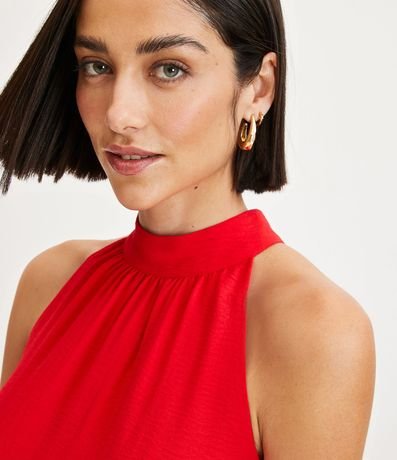 Vestido Airflow sin Manga con Cuello Alto y Fruncido 3