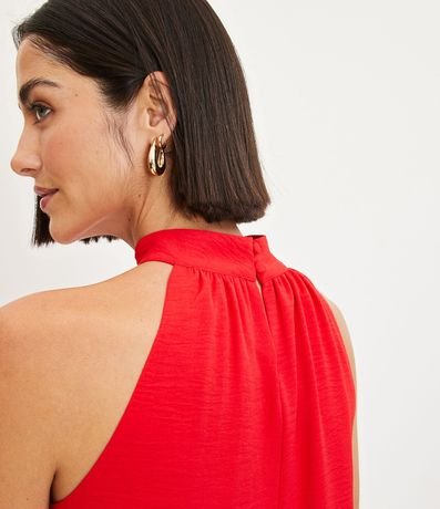 Vestido Airflow sin Manga con Cuello Alto y Fruncido 6