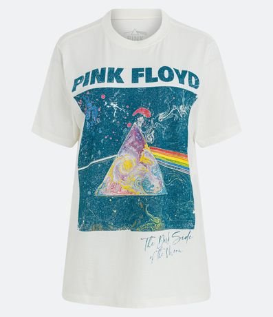 Remera en Media Malla con Manga Corta y Estampado Pink Floyd 1