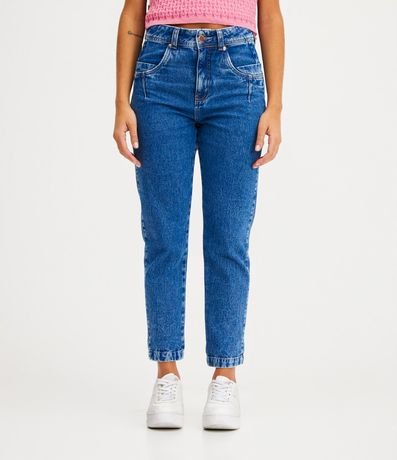 Pantalón Mom en Jeans con Bolsillos Diferenciados 2