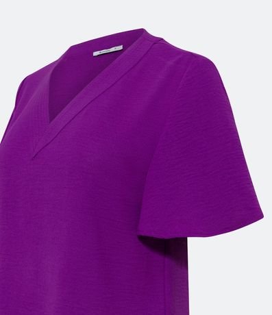 Blusa Manga Corta Texturizada con Costura Aparente en el Cuello V 6