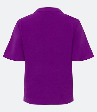 Blusa Manga Corta Texturizada con Costura Aparente en el Cuello V 7