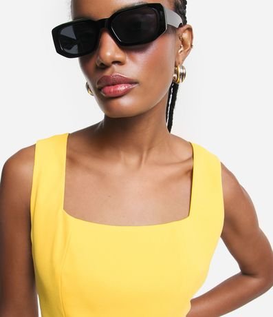 Blusa Cropped en Crepé con Breteles Anchos 3