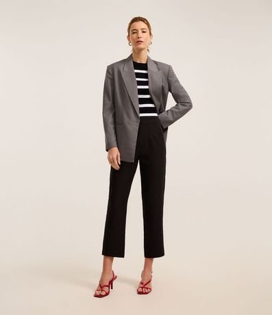 Pantalón Carrot Sastrería con Cintura Alta y Botón Contrastante 2