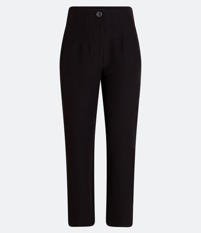 Pantalón Carrot Sastrería con Cintura Alta y Botón Contrastante 7