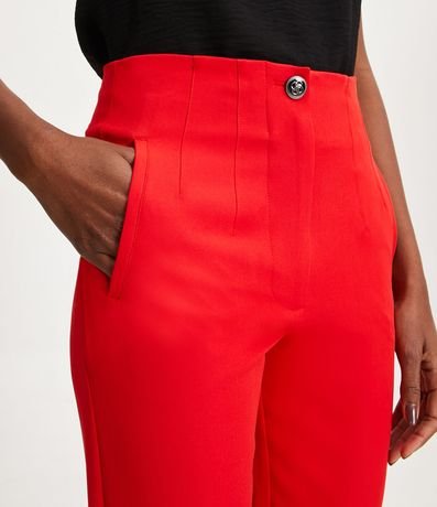 Pantalón Carrot Sastrería con Cintura Alta y Botón Contrastante 4