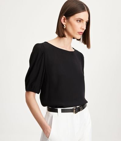 Blusa en Viscosa con Elástico en la Manga 1