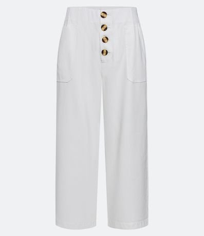 Pantalón Pantalona en Viscosa Cintura Mediana con Botones y Bolsillos 5