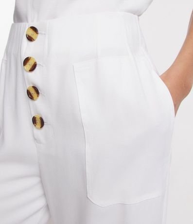 Pantalón Pantalona en Viscosa Cintura Mediana con Botones y Bolsillos 4