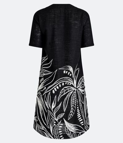 Vestido T-Shirt en Viscolino con Follajes Estampadas 2