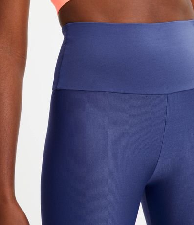 Pantalón Legging Deportiva en Poliamida Acanalada con Cintura Alta 4