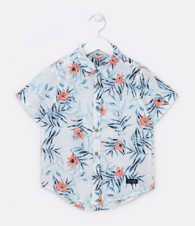 Camisa Manga Corta Infantil con Estampa Floral - Talle 5 a 14 años