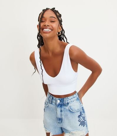 Blusa Cropped en Poliamida Texturizada sin Costura 1