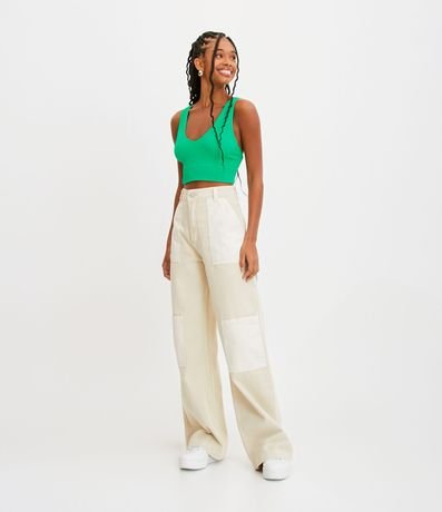 Blusa Cropped en Poliamida Texturizada sin Costura 1