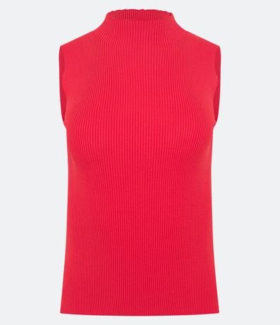 Blusa Musculosa Básica de Punto con Cuello Alto 6