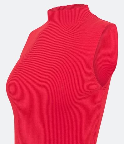 Blusa Musculosa Básica de Punto con Cuello Alto 7
