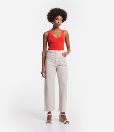 Blusa Musculosa en Tejido de Punto Acanelada 2