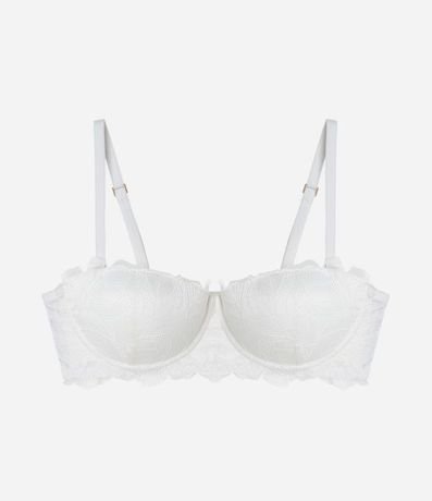 Soutien sin Breteles en Encaje Rustico Floral con Copa Hueca 4