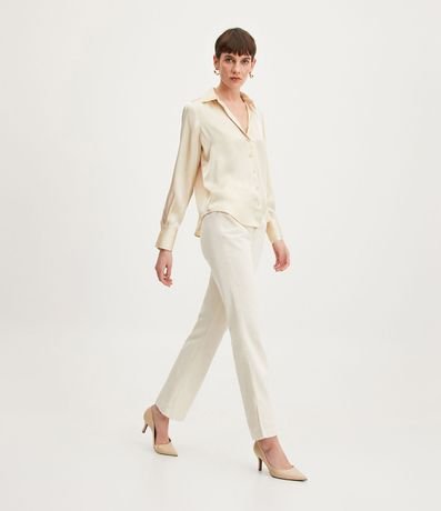 Camisa en Satén con Recortes y Botones 2