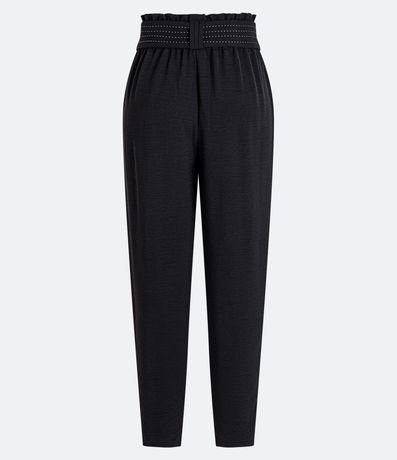 Pantalón Pantacourt Texturizado con Cinturón de Tela Pespuntado 6