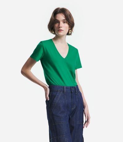 Blusa Básica en Algodón con Escote V 3